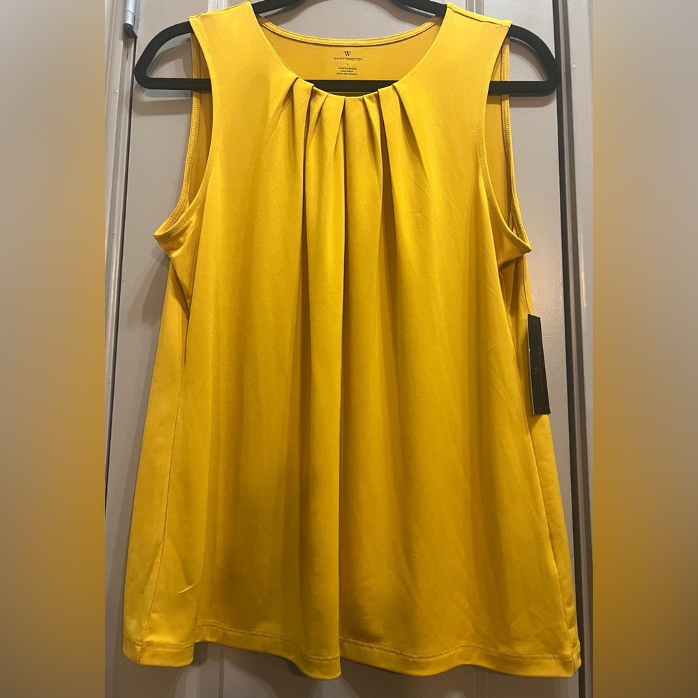 Size L Worthington sleeveless blouse, mustard color